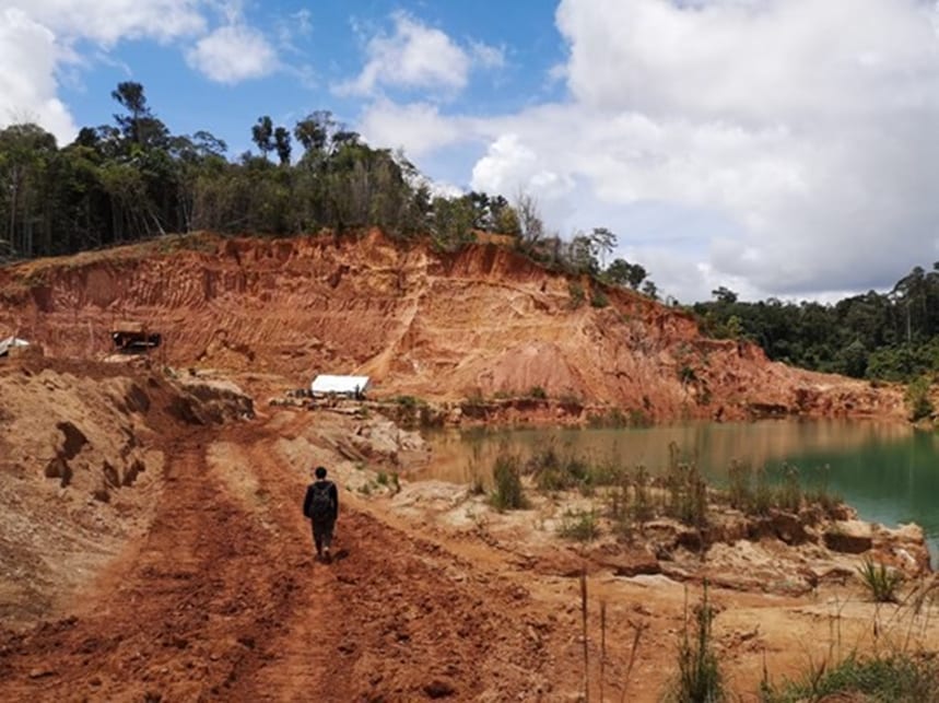 Figure 2. Artisinal gold production has continued at Sela Creek over recent years, exposing new veining and bedrock.